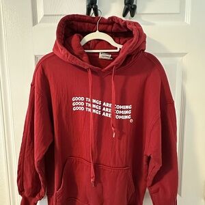 Red Hoodie with letter prints